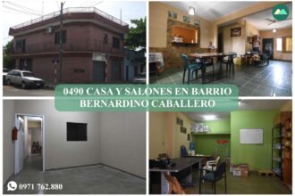 0490 CASA CON SALONES EN BARRIO BERNARDINO CABALLERO, ZONA AVDA. GENERAL SANTOS