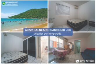 A0222 DEPARTAMENTO EN BALNEARIO CAMBORIÚ – ALQUILER POR TEMPORADA 