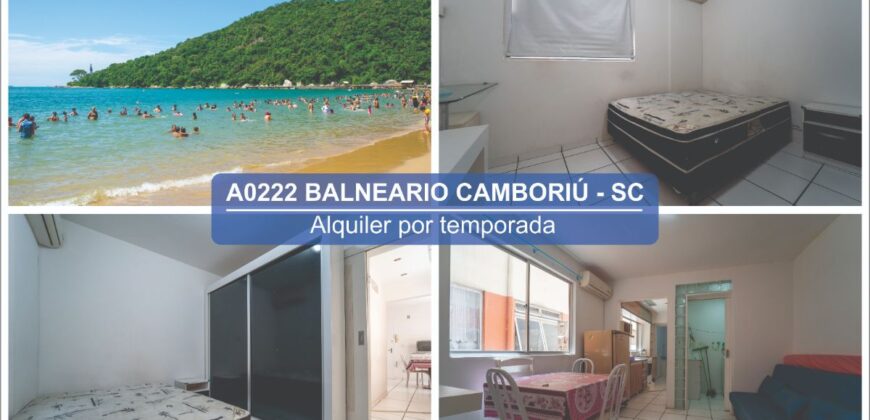 A0222 DEPARTAMENTO EN BALNEARIO CAMBORIÚ – ALQUILER POR TEMPORADA 