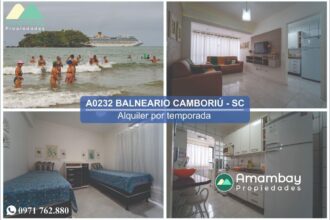 A0232 DEPARTAMENTO EN BALNEARIO CAMBORIÚ – ALQUILER POR TEMPORADA