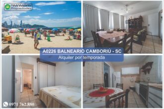 A0226 DEPARTAMENTO EN BALNEARIO CAMBORIÚ – ALQUILER POR TEMPORADA