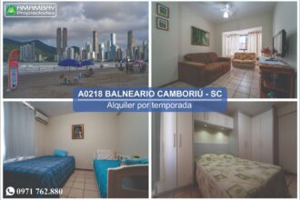 A0218 DEPARTAMENTO EN BALNEARIO CAMBORIÚ – ALQUILER POR TEMPORADA