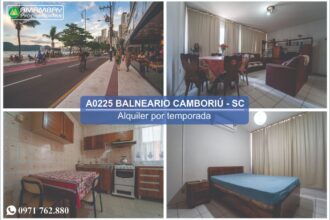 A0225 DEPARTAMENTO EN BALNEARIO CAMBORIÚ – ALQUILER POR TEMPORADA