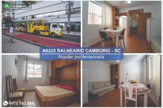 A0228 DEPARTAMENTO EN BALNEARIO CAMBORIÚ – ALQUILER POR TEMPORADA