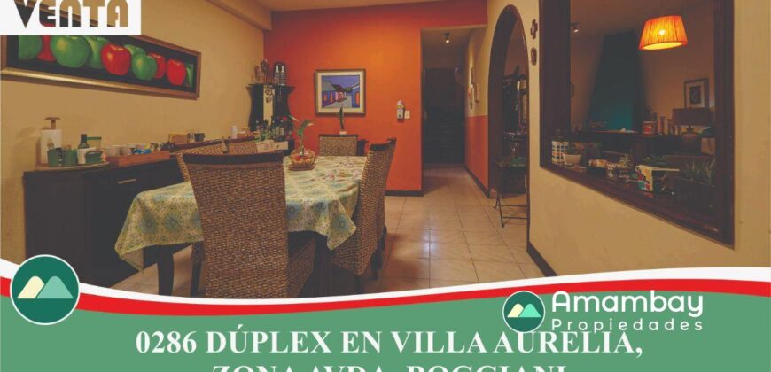 0286 DÚPLEX EN BARRIO VILLA AURELIA, ZONA AVDA. BOGGIANI