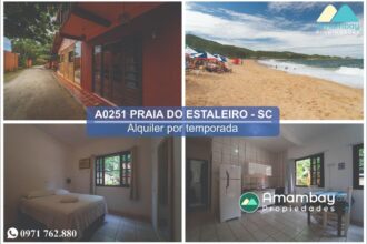 A0251 CHALET EN BALNEARIO CAMBORIÚ, PRAIA DO ESTALEIRO – ALQUILER POR TEMPORADA