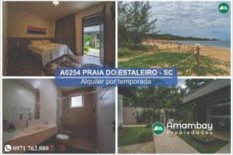 A0254 DEPARTAMENTO EN BALNEARIO CAMBORIU, PRAIA DO ESTALEIRO – ALQUILER POR TEMPORADA