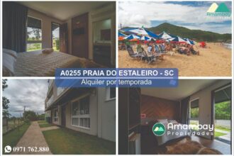 A0255 DEPARTAMENTO EN BALNEARIO CAMBORIU, PRAIA DO ESTALEIRO – ALQUILER POR TEMPORADA