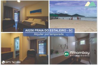 A0256 DEPARTAMENTO EN BALNEARIO CAMBORIÚ, PRAIA DO ESTALEIRO – ALQUILER POR TEMPORADA