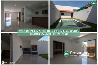 0353 DÚPLEX A ESTRENAR EN LAMBARÉ, BARRIO SANTO DOMINGO