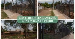 0383 TERRENO EN LAMBARÉ, ZONA AVDA. SAN ISIDRO