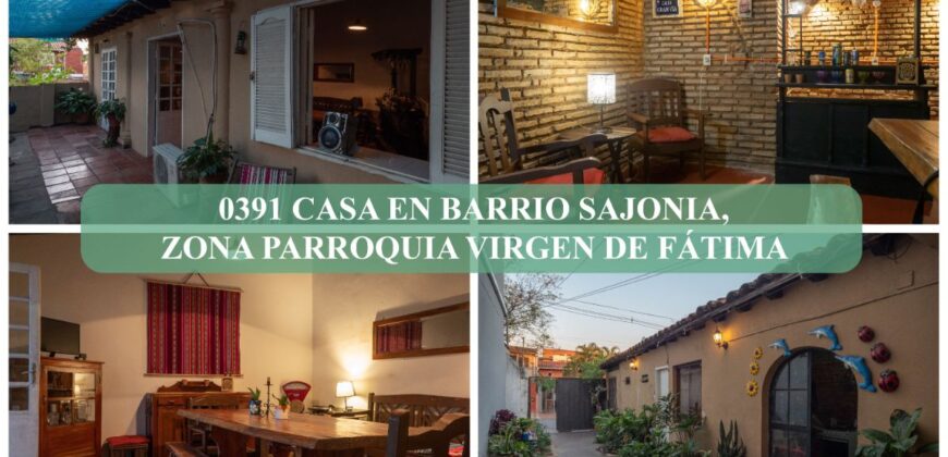 0391 CASA EN BARRIO SAJONIA, ZONA PARROQUIA VIRGEN DE FÁTIMA