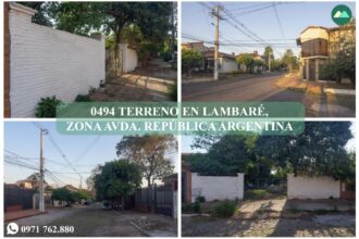 0494 TERRENO EN LAMBARÉ, ZONA AVDA. REPÚBLICA ARGENTINA