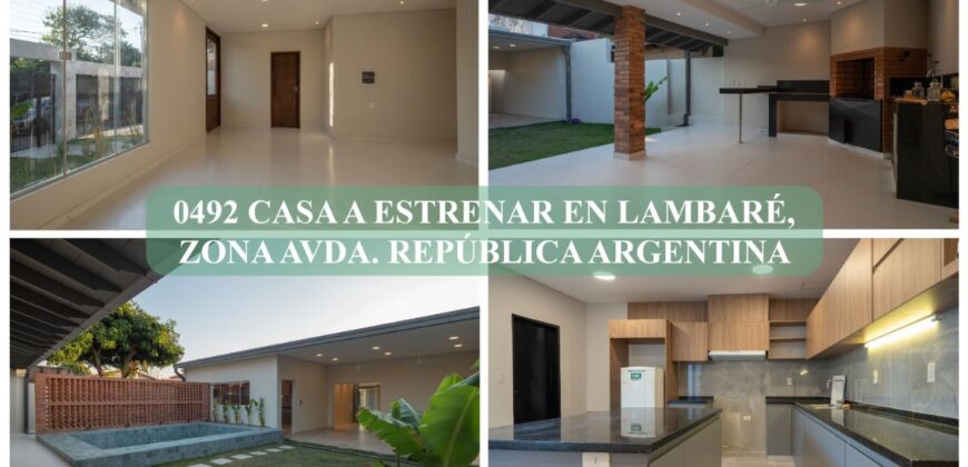 0492 CASA A ESTRENAR EN LAMBARÉ, ZONA AVDA. REPÚBLICA ARGENTINA